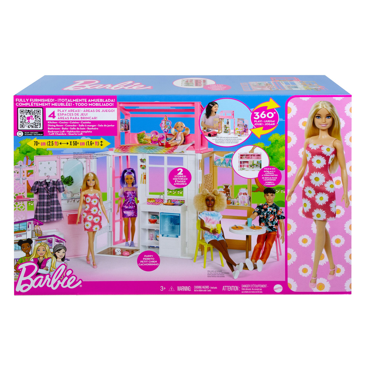 Casa Barbie 2 Pisos con Muneca y Accesorios Mi Jugueteria