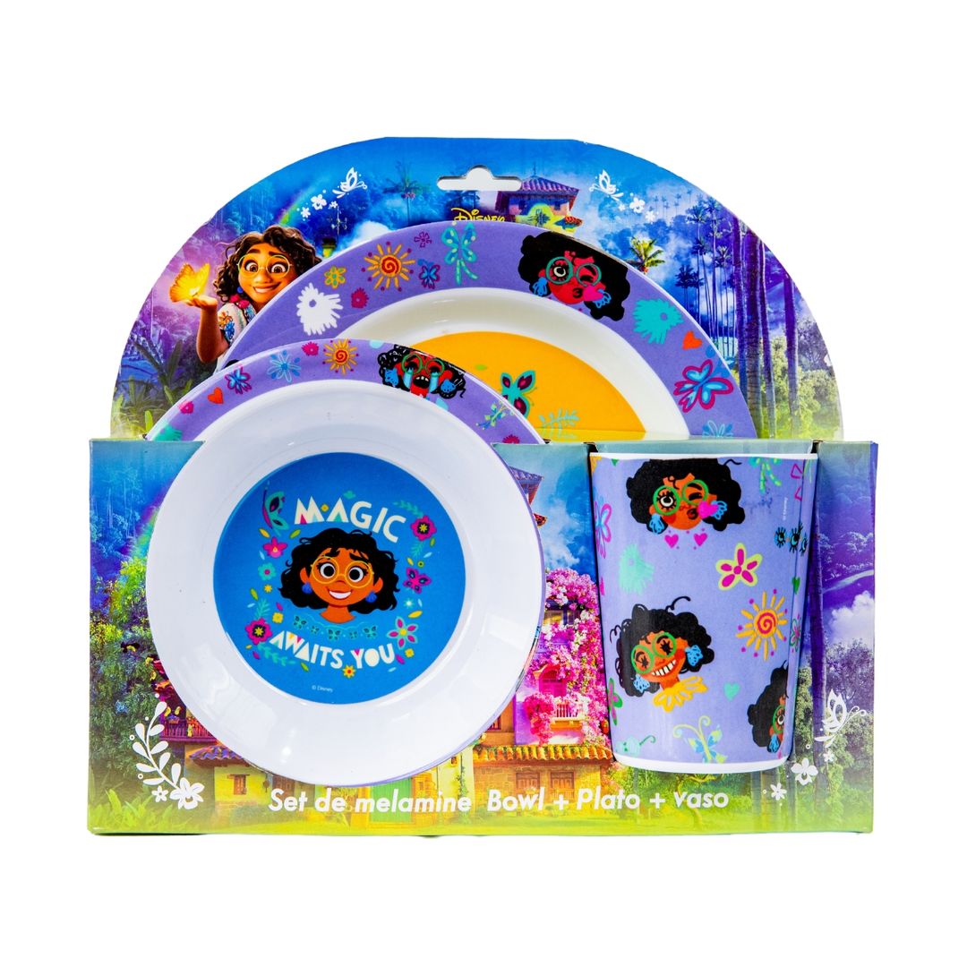 SET 3 PIEZAS PLATO+BOWL+VASO ENCANTO